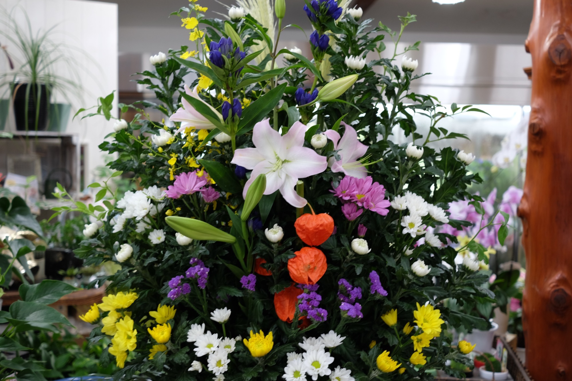 初盆生花・アレンジメントの花